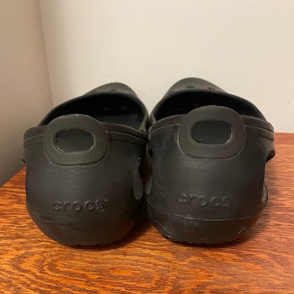 CROCS -Women's Kadee Ballet Flats Size 9 Black Rubber Slip On Beach Garden Shoe - Picture 4 of 6